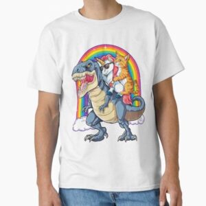 Cat Unicorn Riding Dinosaur Kitten Lover Space Galaxy